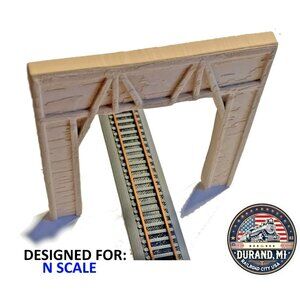 N Scale Wooden Tunnel Portal - Single Track - Model Railroad Timber -Train 1:160